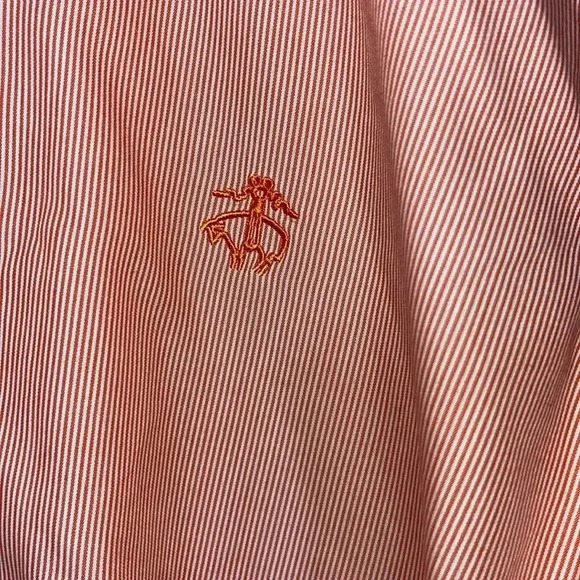 Brooks Brothers Orange White  Button Down Shirt Youth Church Easter Spring - Picture 3 of 7